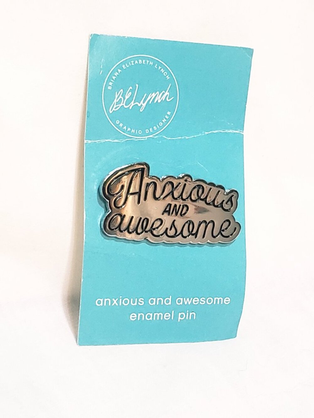 Anxious and Awesome Lapel Pins 1.5" Silver tone